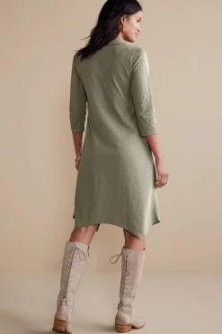 3/4 Sleeve Danielle Button Dress