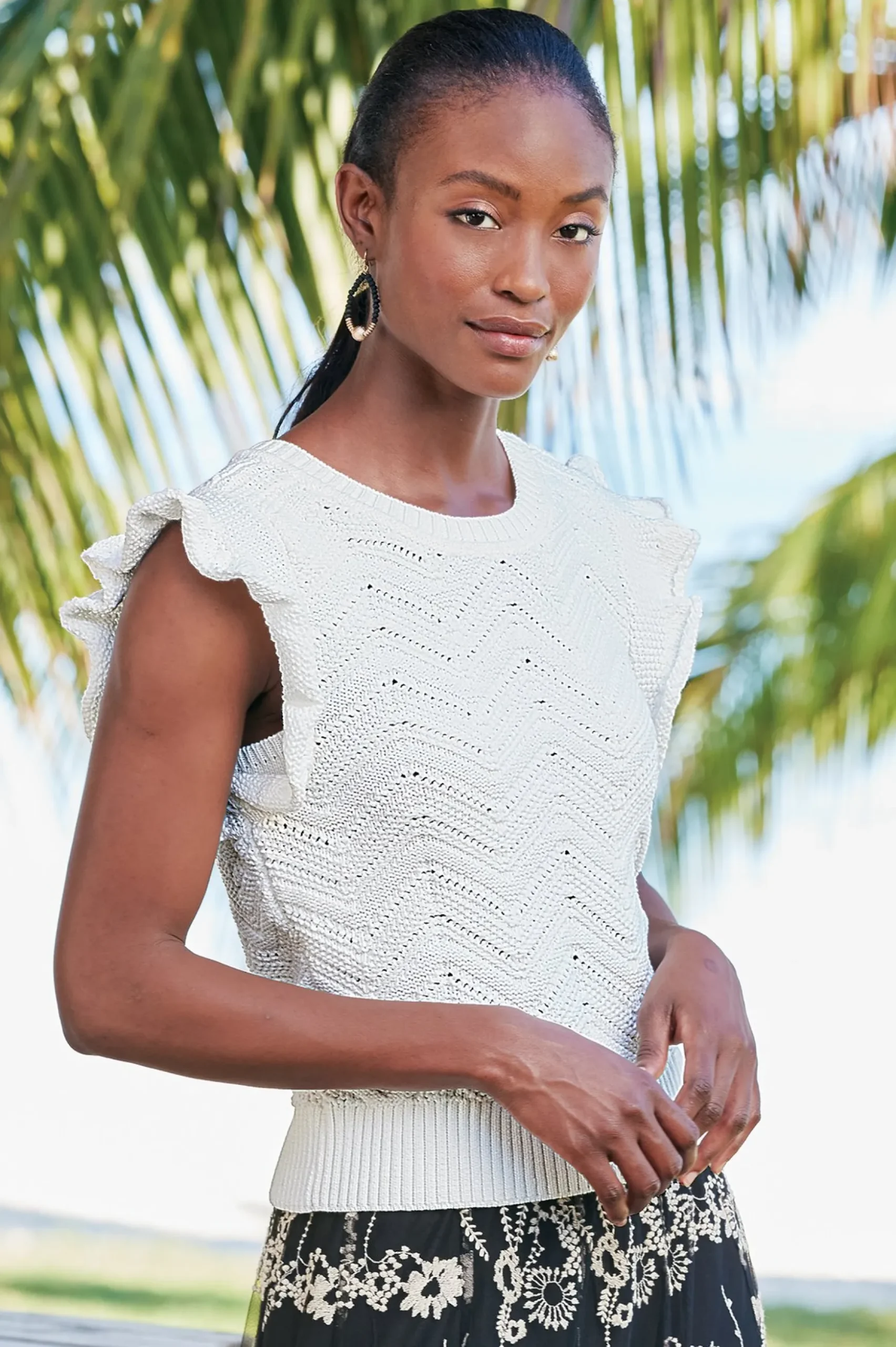 Celina Flutter Sleeve Sweater