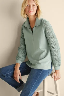 Crochet Sleeve French Terry Tunic