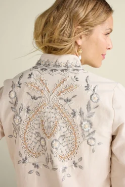 Kerala Embellished Natural Jacket