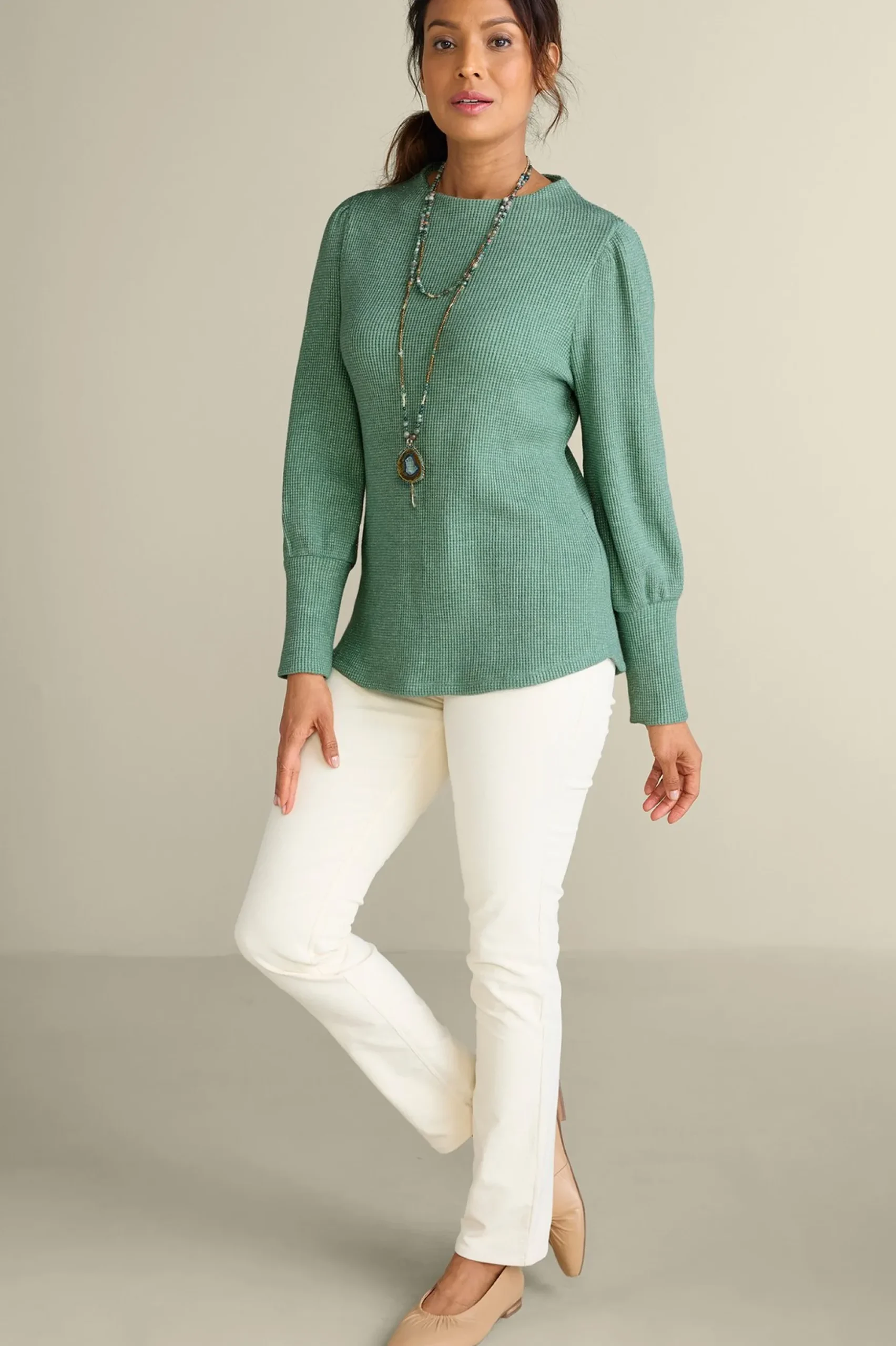 Melina Waffle Pullover