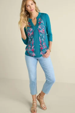 Petites Delsie Embroidered Top