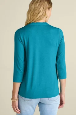 Petites Delsie Embroidered Top