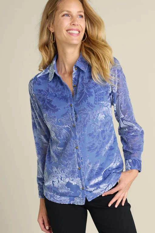 Petites Floreat Velvet Shirt