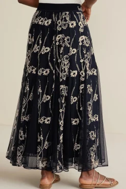 Petites Leatrice Embroidered Maxi Skirt