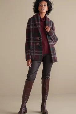 Plaid Sweater Coat