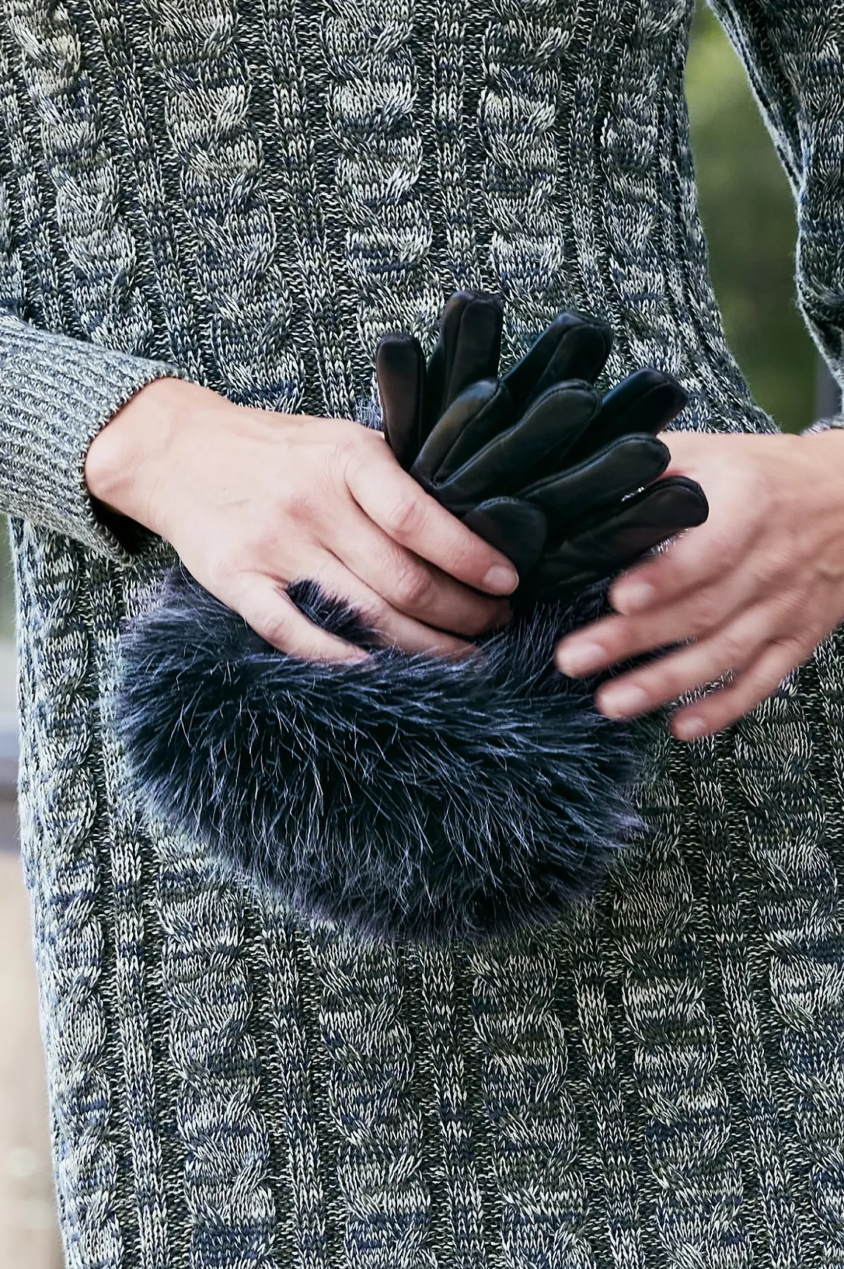 Sasha Faux Fur Leather Gloves