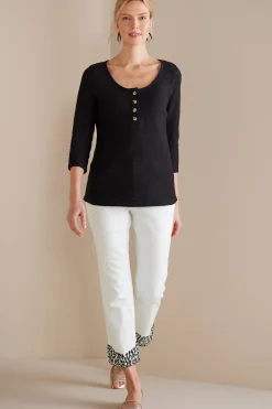 Solene Eyelet Denim Crop Jeans