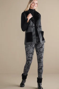 Zeva Faux Leather Shearling Vest